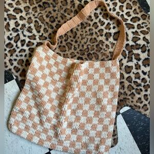 Pink Lily Checkered Knit Bag
